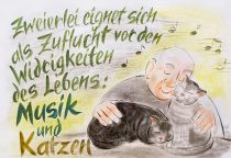 Zweierlei eignet sich als Zuflucht vor den Widrigkeiten des Lebens: Musik und Katzen. - Albert Schweitzer