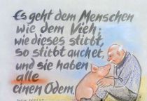 Es geht dem Menschen wie dem Vieh; wie dieses stirbt, so stirbt auch er, und sie haben alle einen Odem. - Prediger Salomo