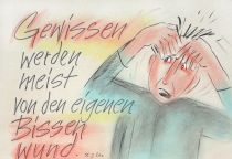 Gewissen werden meist von den eigenen Bissen wund. - Stanislaw Jerzy Lec