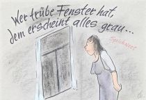 Wer trübe Fenster hat, dem erscheint alles grau. - deutsches Sprichwort