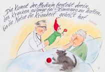 Die Kunst der Medizin besteht darin, den Kranken solange bei Stimmung zu halten, bis die Natur die Krankheit geheilt hat. - Voltaire